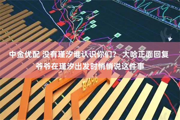 中金优配 没有瑾汐谁认识你们？ 大哈正面回复 爷爷在瑾汐出发时悄悄说这件事